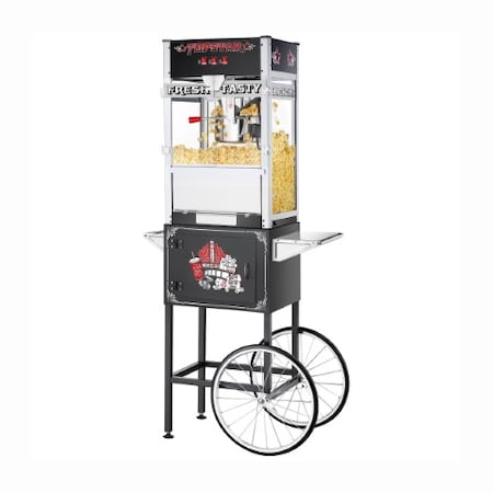 Great Northern Popcorn 12-ounce Top Star Popcorn Machine, Electric Countertop Maker and Cart, Black 566459DAE